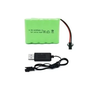 Tosiicop 6V 2400mAh NiMH Rechargeable Battery Pack with SM 2P Plug for RC Car Truck and Stunt Vehicles
