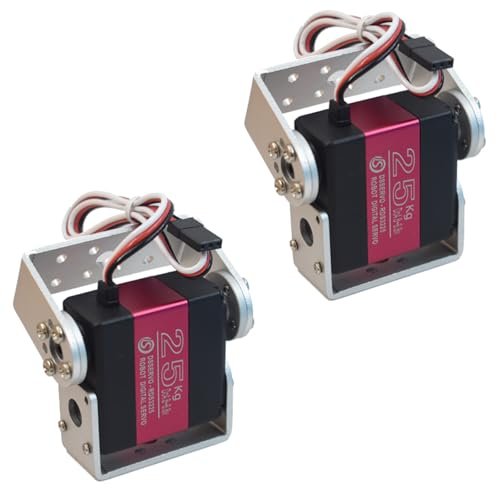 HOOYIJ 2Pcs 25KG Digital RC Servo for Arduino RC Car Projects Waterproof High Torque Full Metal Gear Robot Servos