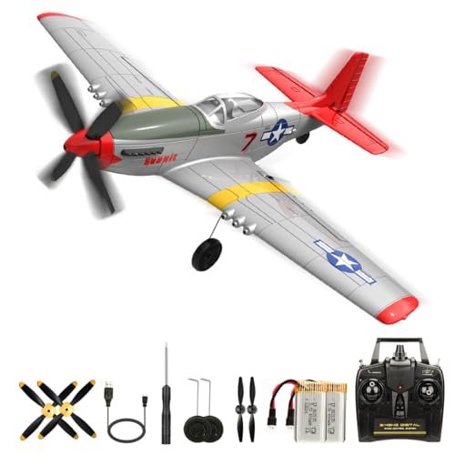 VolantexRC P51D Mustang 4CH RC Park Flyer Airplane with Xpilot Stabilization Ready to Fly for Beginners