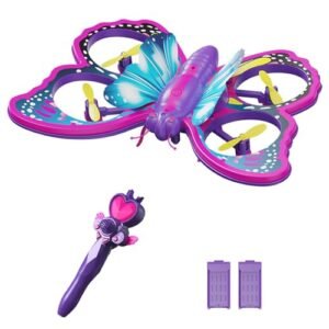 GoolRC DynaFlite Butterfly RC Plane Mini Drone with 2.4GHz Remote Control 3D Flip Gravity Sensing Headless Mode Altitude Hold LED Light 2 Batteries Perfect Gift for Kids