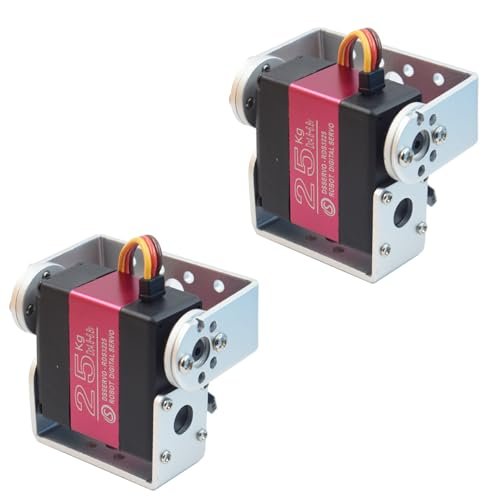 HOOYIJ 25KG Digital RC Servo RDS3225 Dual Shaft Waterproof High Speed Full Metal Gears for RC Car Servo Twitching 1/8 1/10 Crawler Buggy Truggy DIY Robotic 180 Degree Pack of 2