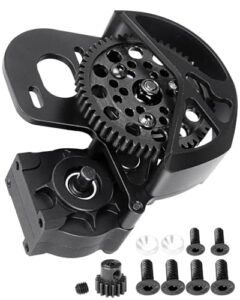 hopsupRC Aluminum Transmission Gearbox Upgrades Part for 1/10 Axia1 SCX10 SCX10 II AX10 90046 90047,Center Transmission Gearbox Hops up,Black
