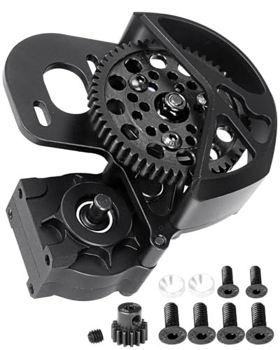 hopsupRC Aluminum Transmission Gearbox Upgrades Part for 1/10 Axia1 SCX10 SCX10 II AX10 90046 90047,Center Transmission Gearbox Hops up,Black