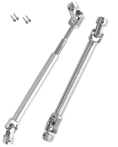 RC Trader Jets Universal Driveshaft Upgrades Part for 1/10 Axia1 SCX10 II Redcat D90 Gen7 Pro RC4WD GEN8 SCX10 2 Harden Steel 45 2pcs RC Drive Shafts 115 176MM Hops Up Silver