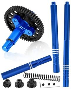 RCarmubWow RC Comp Beadlock Wheels 32P 57T Slipper Center CVD Upgrades for 1/10 Arrm a Big Rock 3S BLX Granite Senton Vorteks 3S BLX 550 Center Driveshafts Steel RC Gear with 3.175mm 15T 16T 17T Pinions Navy Blue