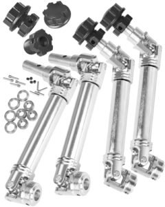 RcarmubWow 3.8 RC Tires 17mm Hex Driveshafts Axles Upgrades Part for 1 10 WideMaxx Steel Front Rear Drive Shafts CVD 4pcs with Wheel Hex Nuts Replace 8996X Silver Black