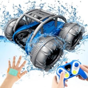 fromeasy 4WD Amphibious Liverc Beach RC Car Boat with Gesture Control and 360 Flips for Kids Ages 8 12