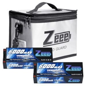 Zeee 15.2V 130C 6000mAh 4S RC Lipo Battery with EC5 Plug and Fireproof Safe Bag 2 Pack