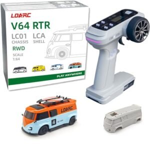 LDARC 1/64 Scale Mini RC Sports Car with RGB Lights 2.4Ghz Remote Control Model for Racing Enthusiasts
