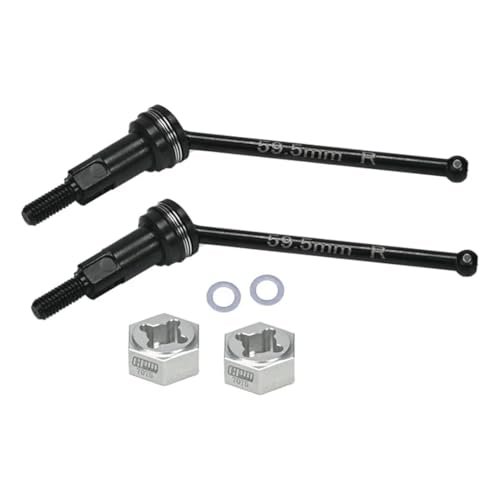 GPM 4140 Medium Carbon Steel Rear CVD Drive Shafts with Aluminum 7075 Wheel Hex for ARRMA 1/18 Granite Grom Mega 380 ARA2102 Typhon Grom ARA2106 Silver