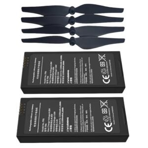 XDJXWJN 2PCS 1100mAh Tello Battery and 4 PCS Propeller for DJI Tello RC Quadcopter Perfect for RC Hendrick Plan Room