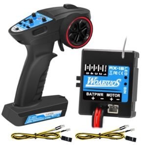 WOAEIUOS 2 in 1 ESC Receiver with 3CH 2.4G RC Transmitter Combo for Axial SCX24 RC Car in Sand