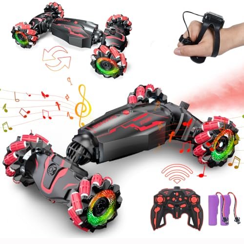 Onkyo RC 762M Codes Gesture Sensing RC Stunt Car 4WD Remote Control with Light Music Spray for Kids