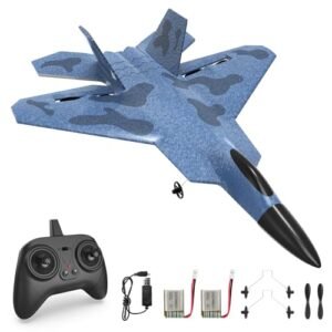 SkyRider RC Willey Glider 2CH 2.4GHz Remote Control Airplane with 6 Axis Gyro Stabilizer and 2 Batteries for Kids Beginners