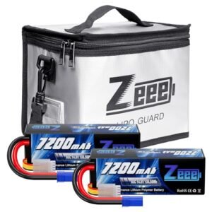 Zeee 4S Lipo Battery 7200mAh 14.8V 80C Hard Case with EC5 Connector and Fireproof Safe Bag 2 Pack
