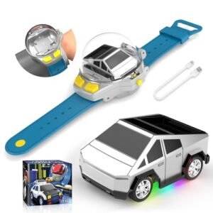 YUZ Mini Remote Control Car Watch Toy with LED Lights 2.4G RC Cars Portland USB Charging Hand Controlled for Kids Boys Girls Birthday Christmas Holiday Party Gifts Grey
