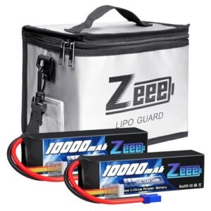 Zeee 14.8V 120C 10000mAh 4S RC Lipo Battery with EC5 Plug 2 Pack Batteries with 1 Pcs Lipo Safe Bag Fireproof Explosionproof Bag for Storage Charging
