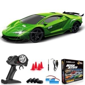 LFOLUSU Discount Tire RC Drift Car 2.4GHz 1 24 Scale 4WD High Speed Racing Toy with LED Lights and Rechargeable Batteries