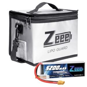 Zeee 3S Lipo Battery 5200mAh 11.1V 50C Soft Pack Battery XT60 Connector 1 Pack Battery with 1 Pcs Lipo Safe Bag Fireproof Explosionproof Bag for Storage Charging
