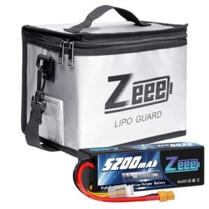 Zeee 3S Lipo Battery 5200mAh 11.1V 80C Hard Case Battery XT60 Connector 1 Pack Battery with 1 Pcs Lipo Safe Bag Fireproof Explosionproof Bag for Storage Charging