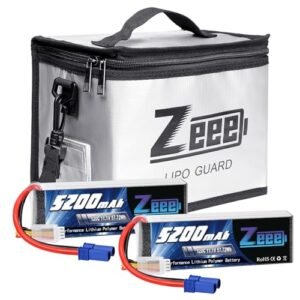 Zeee 3S Lipo Battery 5200mAh 11.1V 120C Soft Pack with EC5 Connector and Fireproof Safe Bag 2 Pack