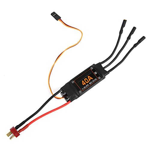 RC Helicopter Stunts World Champion 40A Brushless ESC Speed Controller for Drones FPV Parts Accessories Compatible with Hydride Batteries Black