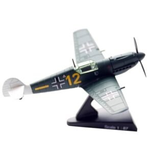 WANSUPYIN Alloy Germany Messerschmitt BF 109E Fighter Model 1:100 Simulation Fighter Attack Plane Model with Display Stand