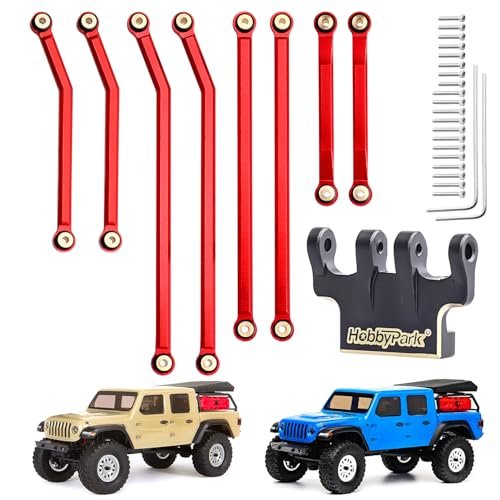 HobbyPark Aluminum High Clearance Links Set Brass Link Mounts for Exceed RC Drift Car Parts 1/24 Crawler Upgrades