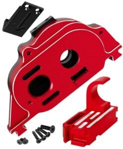 HopsupRC Aluminum Motor Mount Gear Cover Upgrade for Ford Tri Motor RC 1/10 Granite Senton Vorteks 3S BLX Mega 550 1/8 Infraction Typhon 3S BLX Mega 550 Red