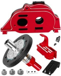 RcarmumbWow Core RC 21T Motor Mount Gear Cover 91T Spur Gear Slipper with 3.175mm 21T 23T 25T Pinions for 1 10 Granite 4X4 Mega550 ARA4202XV3 Red