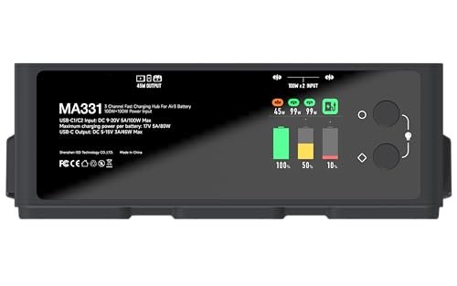 ISDT MA331 Air 3/3S Charging Hub 200W 3 Channel Smart Battery Charger with RC 1000 App State for DJI Air 3/3S Series