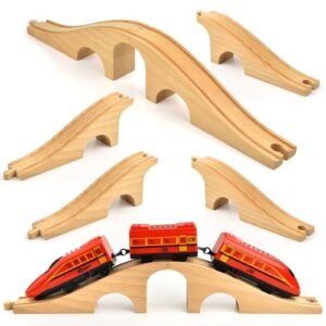 Mototo RC Track Carpet 2 Pack Wooden Train Bridge Track Accessories for Enhanced Toy Train Play