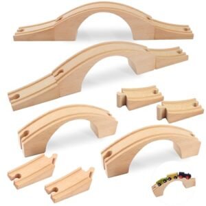 Mototo 1/5 Scale RC Track California Wooden Train Bridge Track Extension 2 Pack HO Scale Compatible with Most Toy Train Railroads