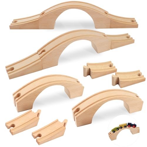 Mototo 1/5 Scale RC Track California Wooden Train Bridge Track Extension 2 Pack HO Scale Compatible with Most Toy Train Railroads