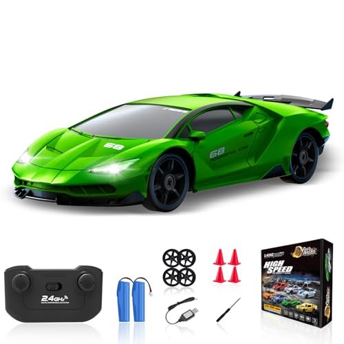 YUAN PLAN 1/24 2.4GHz 4WD RC Drift Car with Jada RC Drift Car Tires High Speed Racing Toy for Adults and Kids