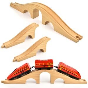 1 Pack Wooden RC Carpet Track Bridge Compatible with Most Toy Train Railroads for Girls Boys Birthdays