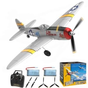 RCSHOBBY P47D Thunderbolt RC Plane 4 Channel 2.4Ghz Ready to Fly Remote Control Airplane with Xpilot Stabilization for Adults Beginners