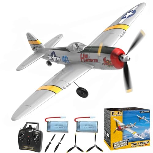 RCSHOBBY P47D Thunderbolt RC Plane 4 Channel 2.4Ghz Ready to Fly Remote Control Airplane with Xpilot Stabilization for Adults Beginners
