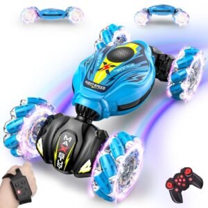 GTA 3 RC Car Gesture Sensing Stunt Vehicle with 2.4GHz Remote Control and Light Music for Kids Boys Girls Blue