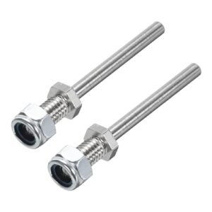 MECCANIXITY RC Airplane Wheel Chocks Pack of 2 Steel Axle 1/8 Inch Dia 1/5 Inch Length M5 Wheel Drive Shaft with Nuts