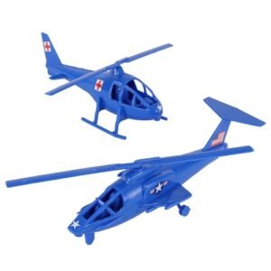 TimMee Air Support Helicopters 2pc Blue Plastic Army RC Cars US Made