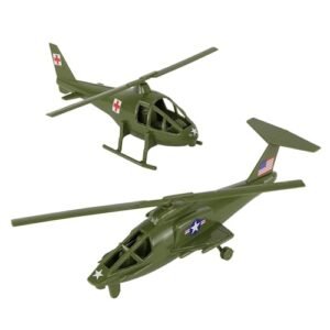 TimMee US Air Force RC 135 Aircraft Inspired OD Green Plastic Army Men Helicopters 2pc Set
