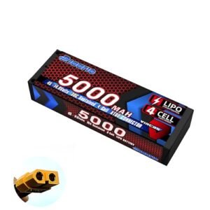 AMORIL 4S Lipo Battery 5000mAh 14.8V 50C XT60 for Gas Powered RC Boat Engines and More