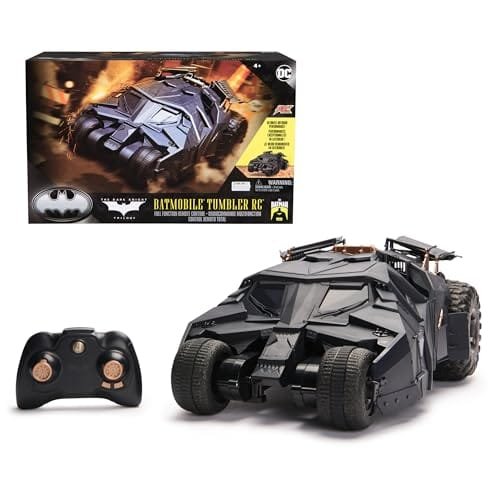DC Comics 1/20 Scale Batmobile RC Official Dark Knight Trilogy Special Edition Collectible Remote Control Toy for Kids Ages 4 and Up