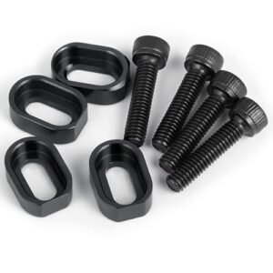 MOHERO 4Pcs 7075 Aluminum Black Red Anodized RC Willey Washers Motor Mount for 1 5 X MAXX 6S 8S XRT 8S RC Truck