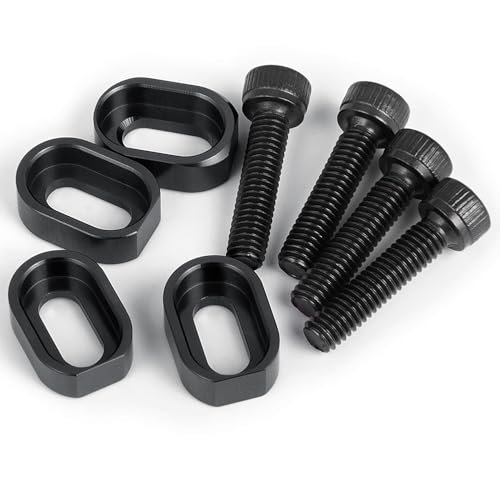 MOHERO 4Pcs 7075 Aluminum Black Red Anodized RC Willey Washers Motor Mount for 1 5 X MAXX 6S 8S XRT 8S RC Truck