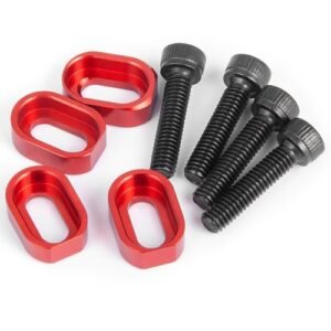MOHERO 4Pcs 7075 Aluminum Black Red Anodized Washers Motor Mount for 1/5 Scale RC Decals X MAXX 6S 8S XRT 8S RC Truck Red