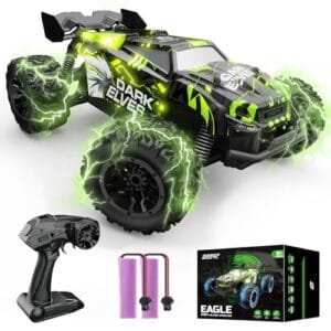 DEERC Rechargeable RC Monster Truck for Kids with 2 Batteries 40 Min Playtime 2.4Ghz Off Road Remote Control Car Toy for Boys Age 8 12