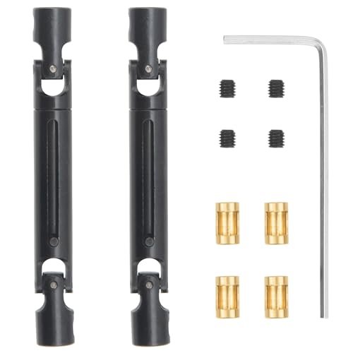 ShareGoo Universal RC Drive Shaft 70mm to 93mm with 3.17mm to 4mm Shaft Sleeve Perfect for Converting Model Car to RC Car Compatible with MN Model MN82 LC79 MN78 1/12 RC Crawler Car Upgrade Parts Black