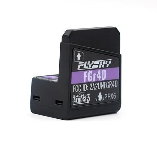 Flysky FGr4D 2.4GHz 4CH AFHDS 3 Waterproof Receiver Dual Antenna PWM PPM iBUS2 SBus iBus Output for RC Radio Frequencies Compatible with Flysky Noble NB4 PL18 EL18 Surface Radio TX